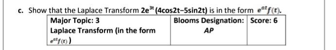 Show That The Laplace Transform 2e3t 4cos2t 5sin2t Is In The Form 1