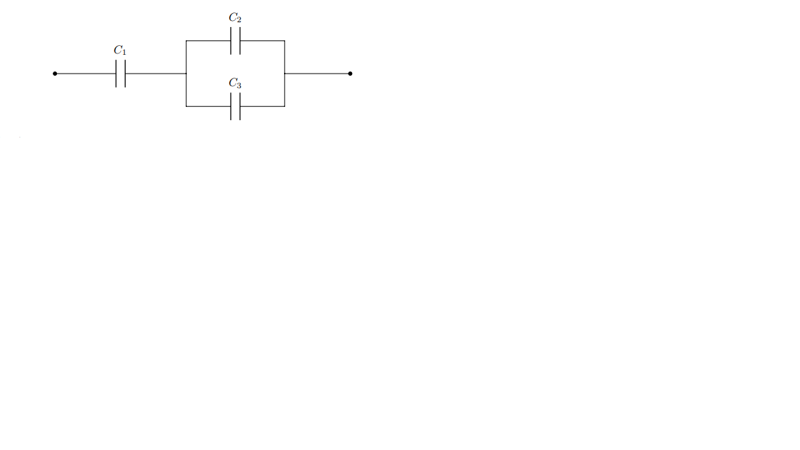 A Circuit Is Formed As A Capacitor C1 3 Farads In Series With A Parallel Combination Of Two Other Capacitors C2 500 1