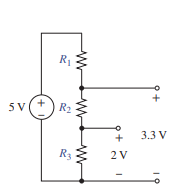 For The Network Shown In The Figure Select Values Appropriate For R1 R2 And R3 So As To Obtain The Voltages Indicated 1
