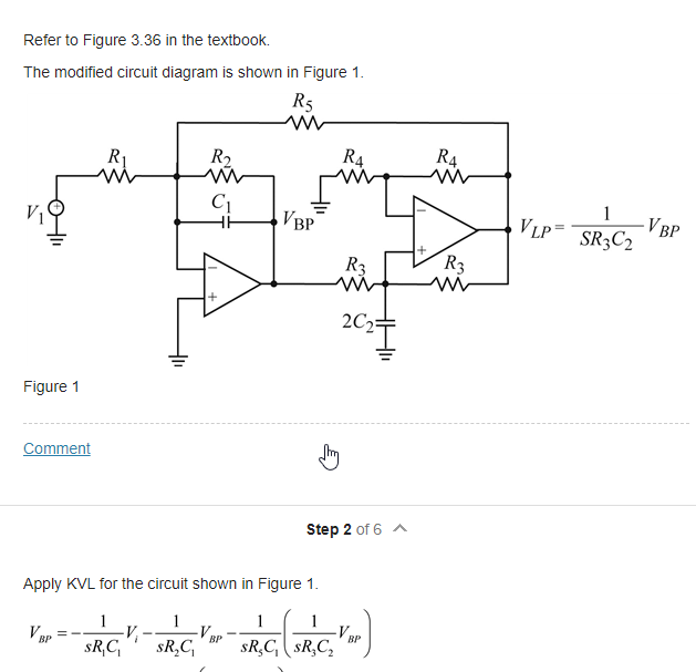 Refer To Figure 3 36 In The Textbook The Modified Circuit Diagram Is Shown In Figure 1 R5 Figure 1 Comment R 40 R C 1