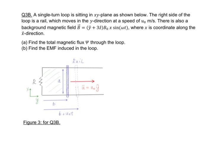Q3 There Are Two Parts To This Question Q3a A Single Turn Loop Is Sitting In Xy Plane As Shown Below There Is A Back 2