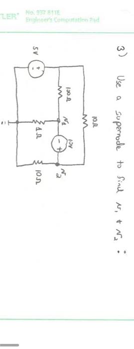 No 937 811e Ler 3 Sv Use A Supernode To Find N N 1 30 M 10 J M Jov Zar N 105 1