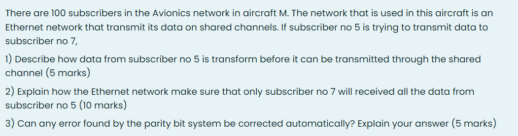 There Are 100 Subscribers In The Avionics Network In Aircraft M The Network That Is Used In This Aircraft Is An Etherne 1
