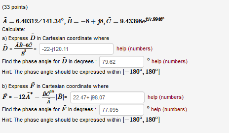 33 Points A 6 40312 141 34o Calculate A Express D In Cartesian Coordinate Where D Ab 6c B 22 J120 11 Find The Ph 1