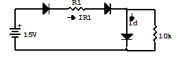 Suppose That Each Diode In The Circuit Shown In Figure 1 Has A Turn On Voltage Of Vg 0 68 Volts Determine The Value O 1