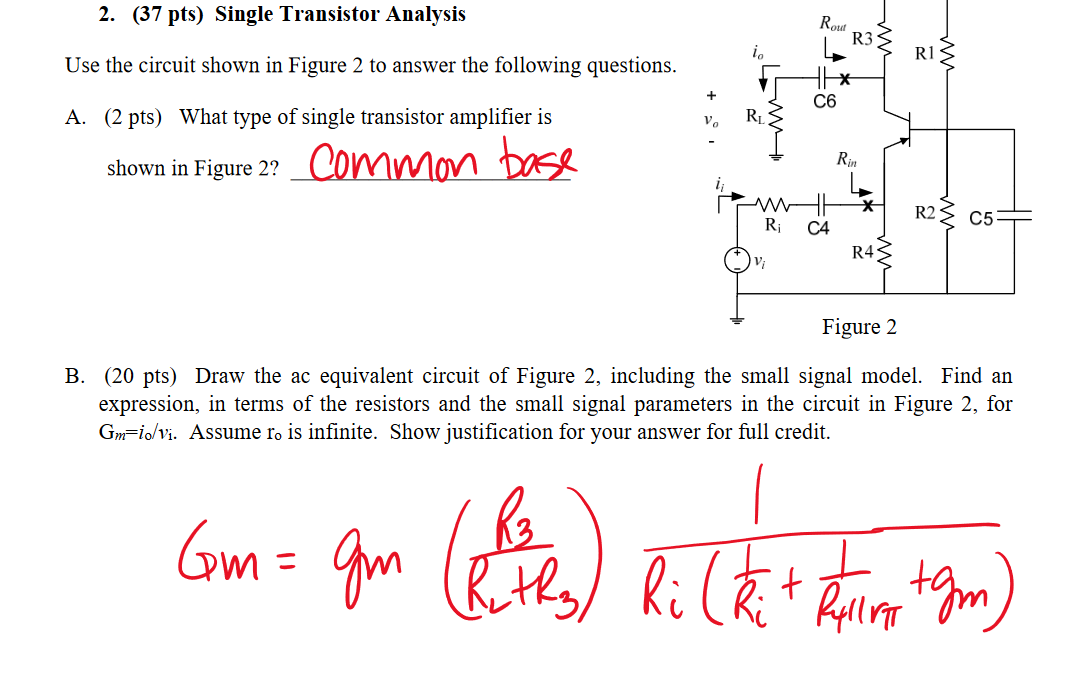 2 37 Pts Single Transistor Analysis Use The Circuit Shown In Figure 2 To Answer The Following Questions A 2 Pts W 1