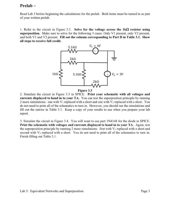 Revised September 29 2021 Prelab Read Lab 3 Before Beginning The Calculations For The Prelab Bold Items Must Be Turne 2