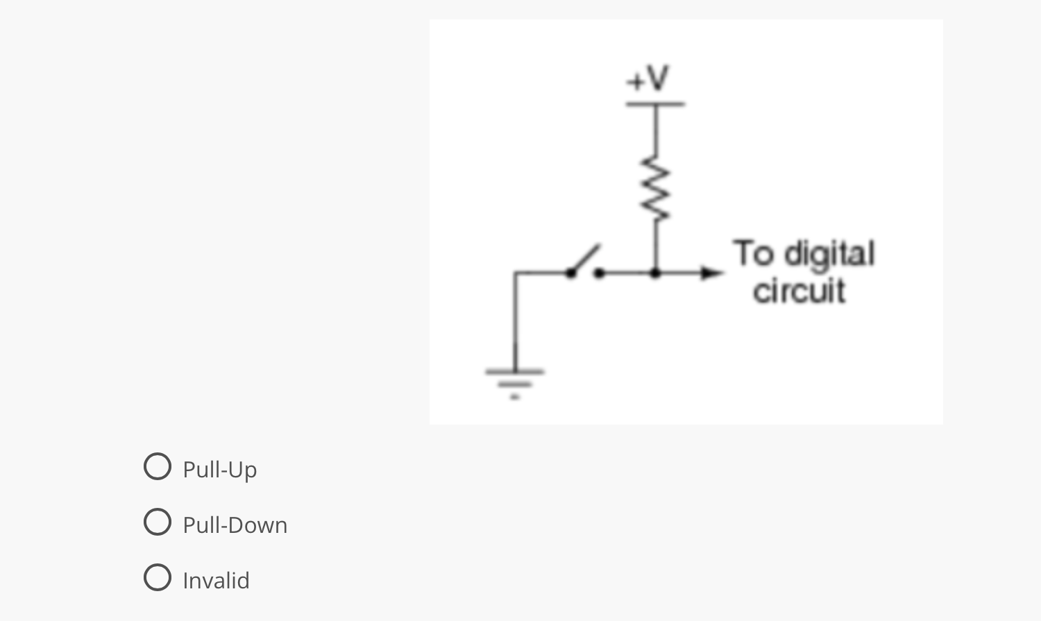 Study The Following Schematics And Determine Whether The Resistor In Each One Is A Properly Placed Pull Up Or Pulldown R 5