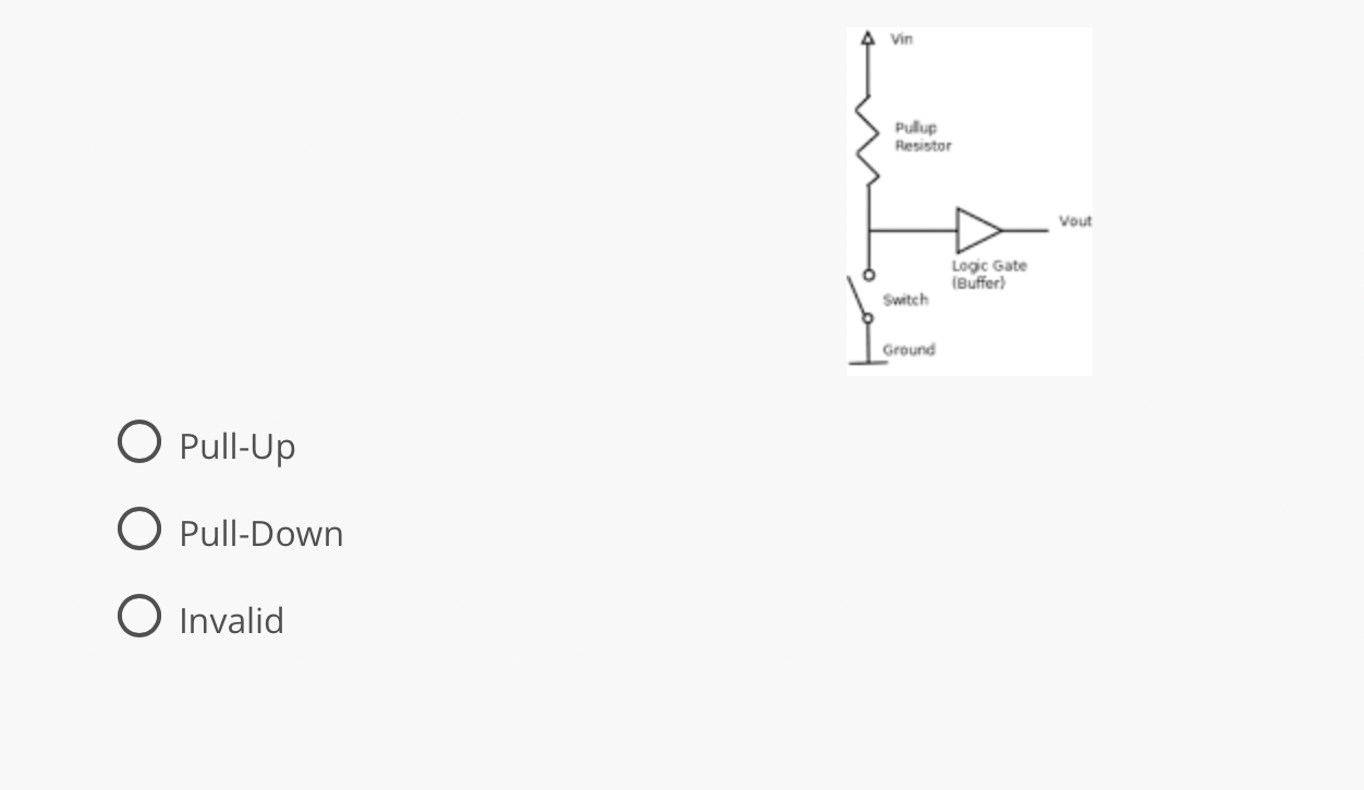 Study The Following Schematics And Determine Whether The Resistor In Each One Is A Properly Placed Pull Up Or Pulldown R 7