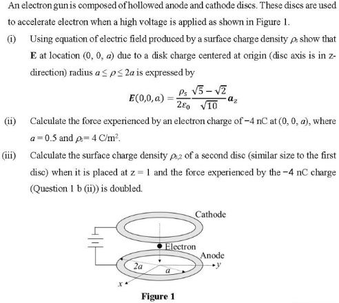 An Electron Gun Is Composed Of Hollowed Anode And Cathode Discs These Discs Are Used To Accelerate Electron When A High 1