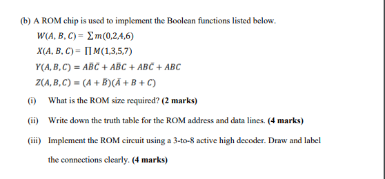 A Table Q 2 A Shows The Truth Table For An Output Function Y A B C D 0 0 0 0 0 0 0 0 1 1 1 1 1 1 1 1 B 0 0 0 0 1 2
