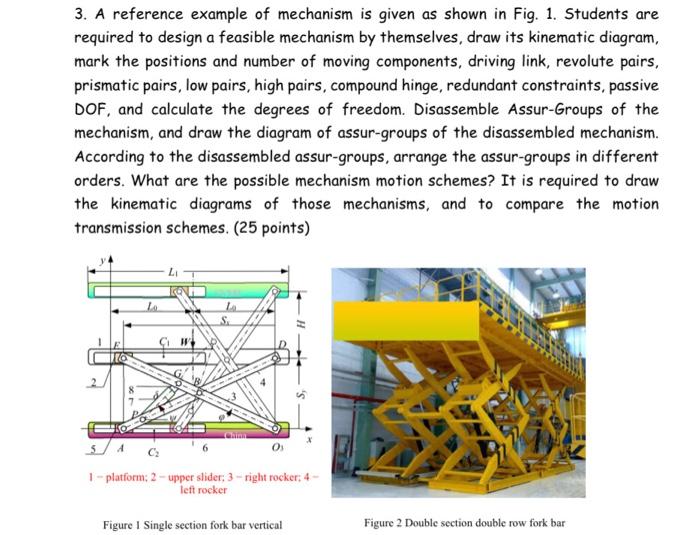 3 A Reference Example Of Mechanism Is Given As Shown In Fig 1 Students Are Required To Design A Feasible Mechanism By 1