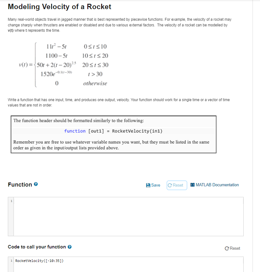 Modeling Velocity Of A Rocket Many Real World Objects Travel In Jagged Manner That Is Best Represented By Piecewise Func 1