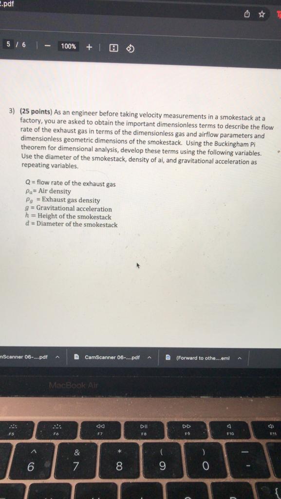 Pdf 5 6 3 25 Points As An Engineer Before Taking Velocity Measurements In A Smokestack At A Factory You Are Asked T 1