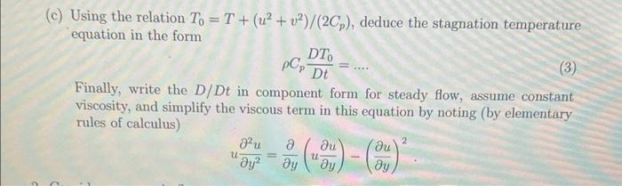 In All Numerical Calculations For Air Take C 1 01 Kj Kg K And Y 1 4 C Using The Relation To T U 2cp 2