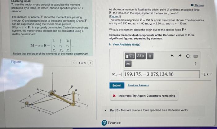 Learning Goal To Use The Vector Cross Product To Calculate The Moment Produced By A Force Or Forces About A Specified 1
