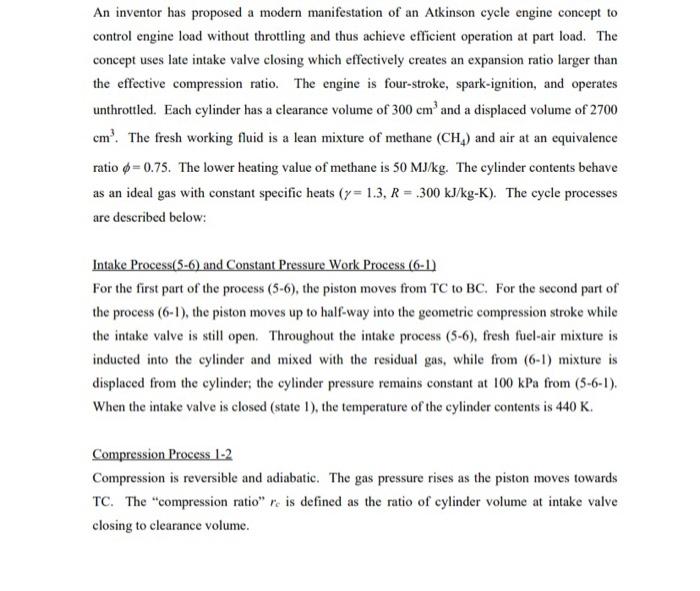 An Inventor Has Proposed A Modern Manifestation Of An Atkinson Cycle Engine Concept To Control Engine Load Without Throt 1