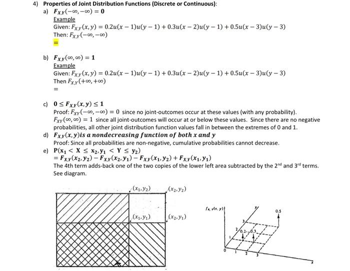 4 Properties Of Joint Distribution Functions Discrete Or Continuous A Fxy 00 0 Example Given Fxx X Y 0 2u 1