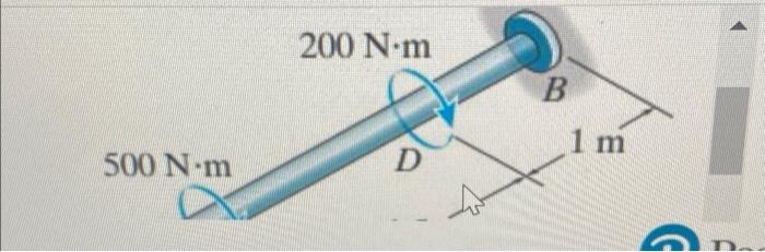 The A992 Steel Shaft Has A Diameter Of 70 Mm And Is Fixed At Its Ends A And B The Shear Modulus Of Elasticity For The M 2