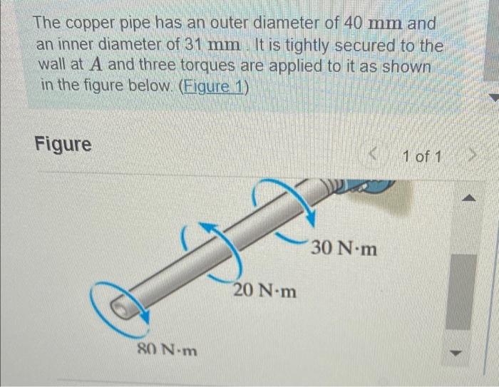 The Copper Pipe Has An Outer Diameter Of 40 Mm And An Inner Diameter Of 31 Mm It Is Tightly Secured To The Wall At A An 1