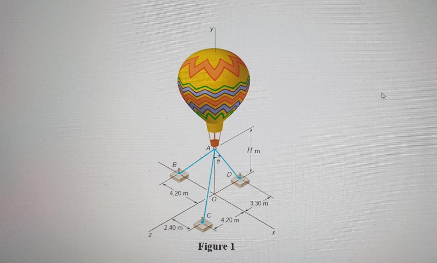 Question 1 15 Marks Figure 1 Shows A Hot Air Balloon Being Secured By Three Ropes Ab Ac Ad On The Ground Before Tak 2