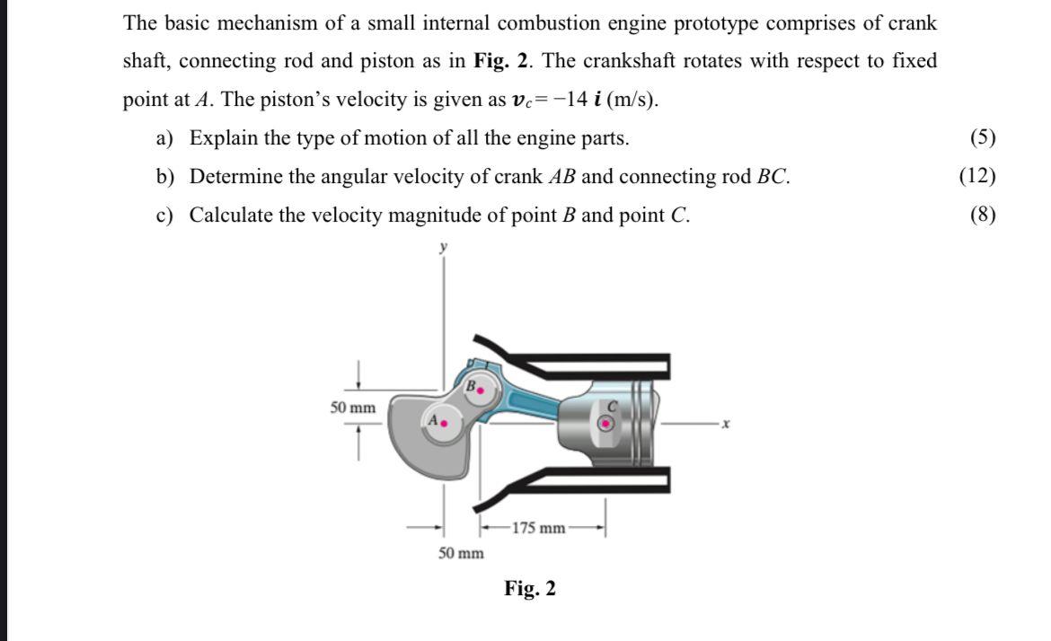 The Basic Mechanism Of A Small Internal Combustion Engine Prototype Comprises Of Crank Shaft Connecting Rod And Piston 1