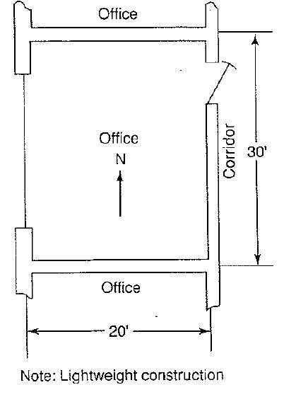 6 10 Find The Peak Cooling Load For The General Of Fice Shown In Figure 6 11 With The Following Conditions Location 2