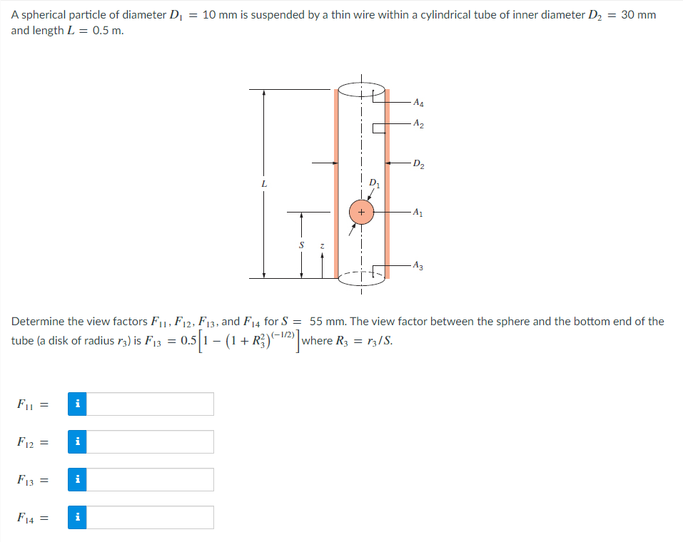 A Spherical Particle Of Diameter D 10 Mm Is Suspended By A Thin Wire Within A Cylindrical Tube Of Inner Diameter D 1