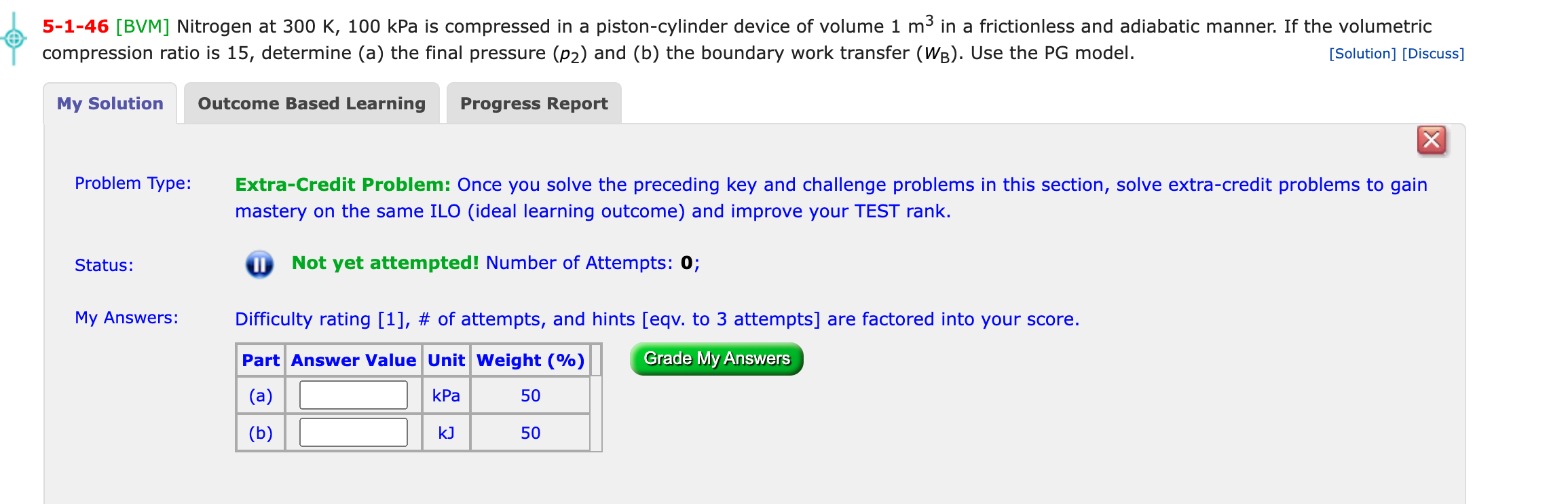 5 1 46 Bvm Nitrogen At 300 K 100 Kpa Is Compressed In A Piston Cylinder Device Of Volume 1 M In A Frictionless And A 1