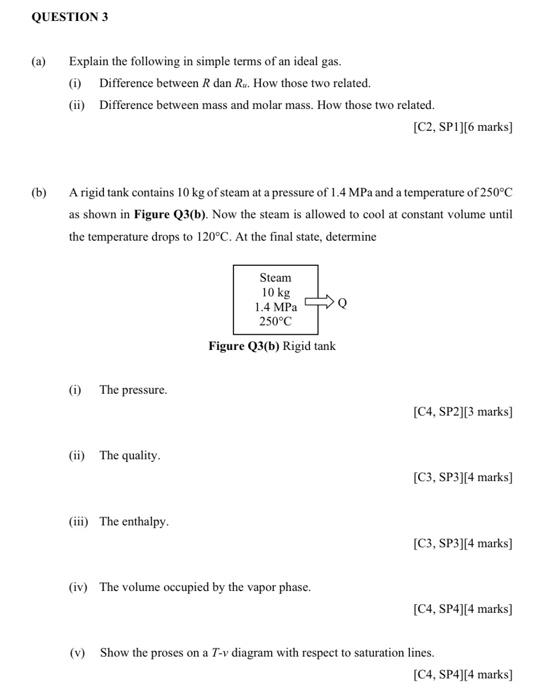 Question 3 A Explain The Following In Simple Terms Of An Ideal Gas I Difference Between R Dan R How Those Two Rel 1