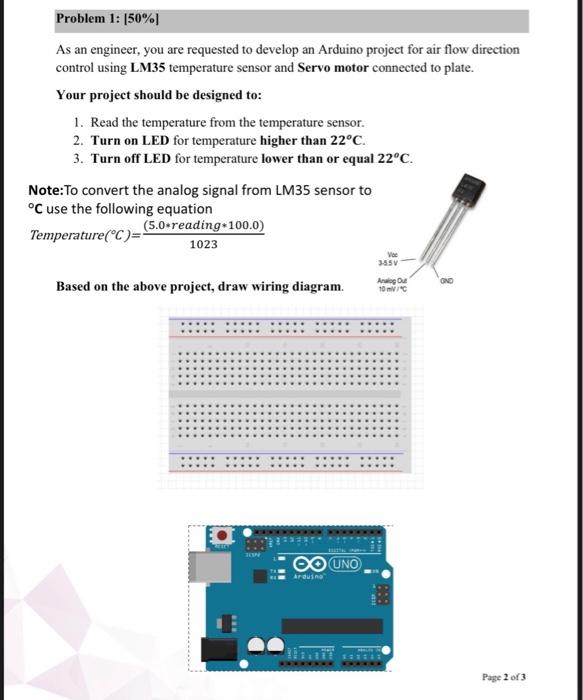 Problem 1 150 As An Engineer You Are Requested To Develop An Arduino Project For Air Flow Direction Control Using Lm3 1