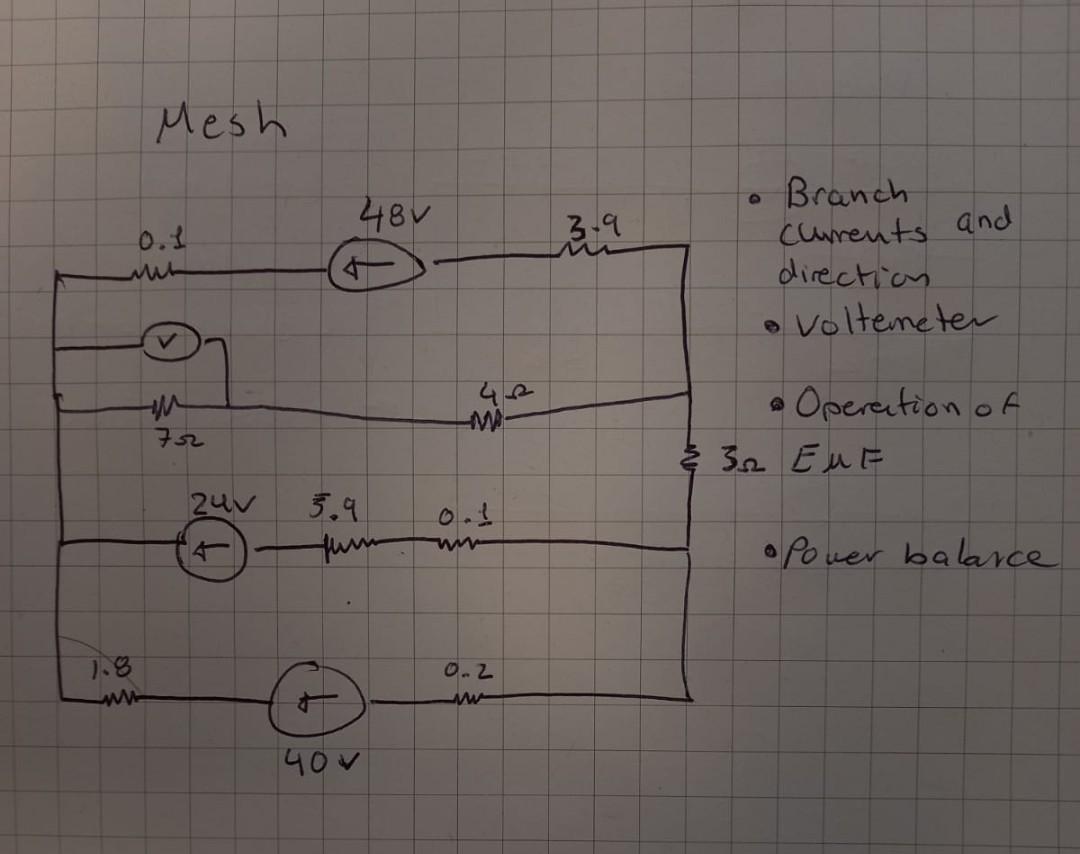 Khf Laws F 48v Ww 212 Nivo 62 W 3 82 Jov 0 22 Positive Direction A Branch Currents And B Voltemeter Readings C Oper 2