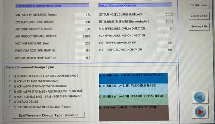 1 Input The Following Design Parameters In Fps21 3 Figures Below 2 Run The Design And Provide The Pavement Structur 3