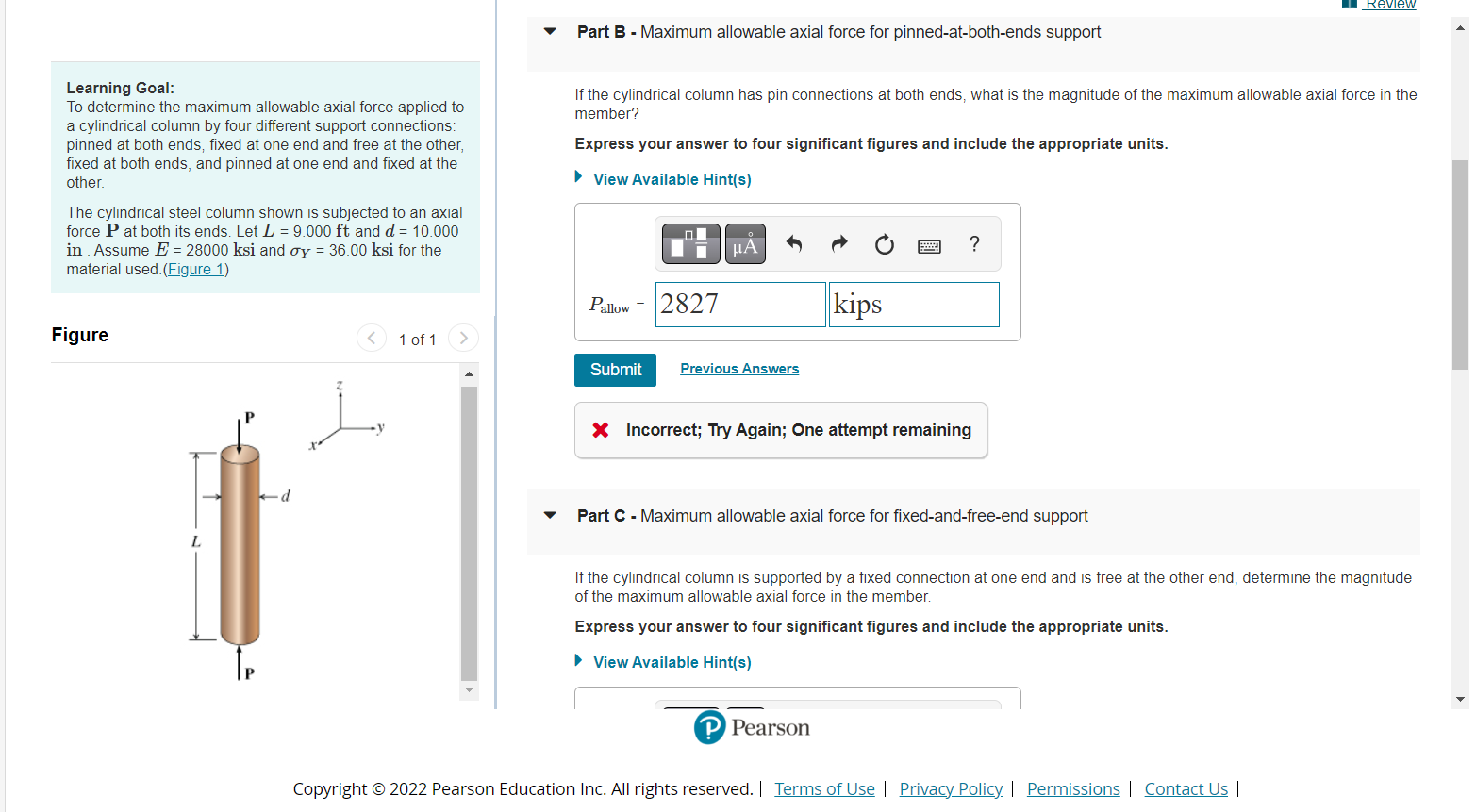 Learning Goal To Determine The Maximum Allowable Axial Force Applied To A Cylindrical Column By Four Different Support 1