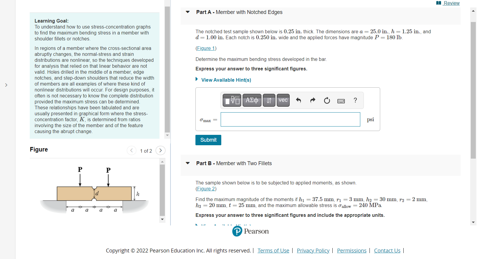 Learning Goal To Understand How To Use Stress Concentration Graphs To Find The Maximum Bending Stress In A Member Wit 1