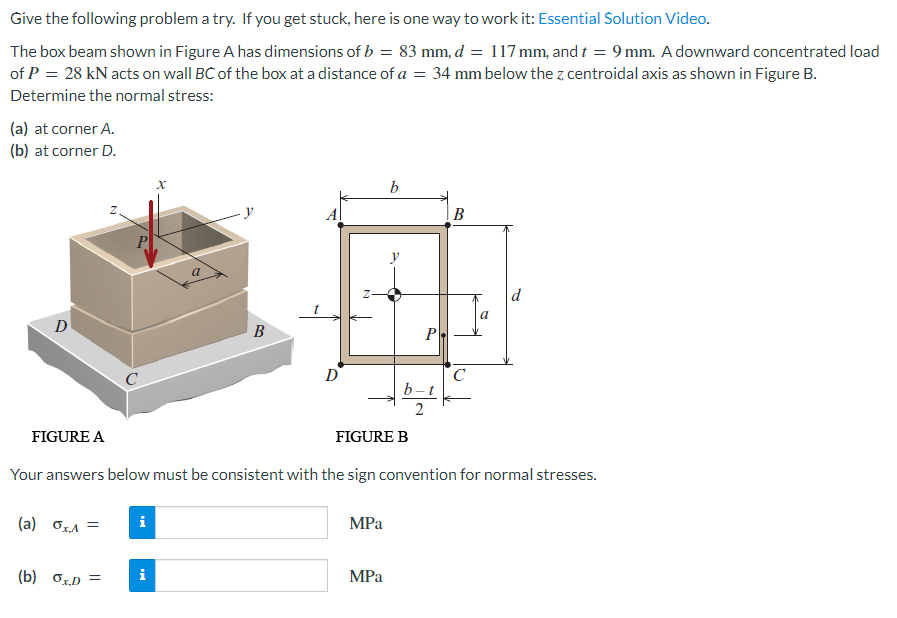 Give The Following Problem A Try If You Get Stuck Here Is One Way To Work It Essential Solution Video The Box Beam S 1