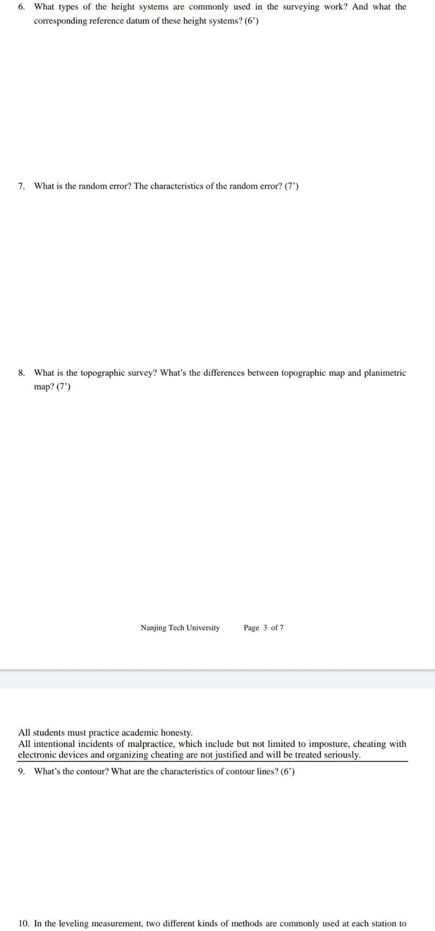 Part 1 Short Answer Questions 50 1 What Are The Basic Measurements In The Surveying 4 2 What Types Of Traverse 2