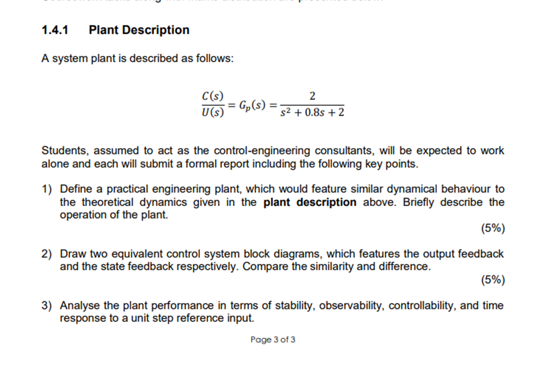 Please By Using Matlab Solve This Question It Is Not Like Previous See The Questions Very Well Sir 4 Design A State Fee 1