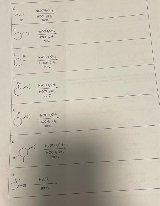 8 Draw The Structure Of The One Major Elimination Product Expected For Each Of The Following Reactions If Appropriate 2
