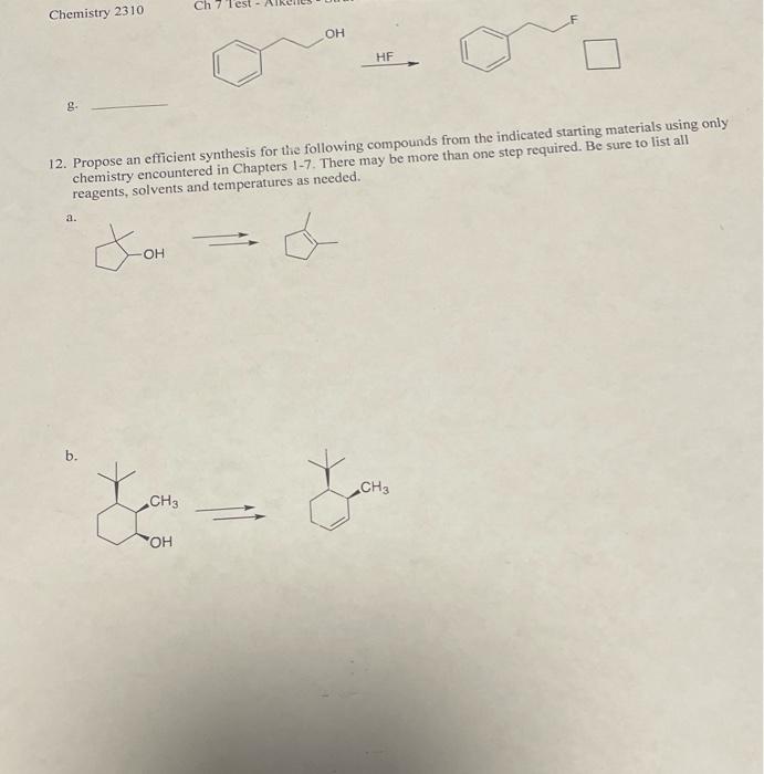 8 Draw The Structure Of The One Major Elimination Product Expected For Each Of The Following Reactions If Appropriate 3