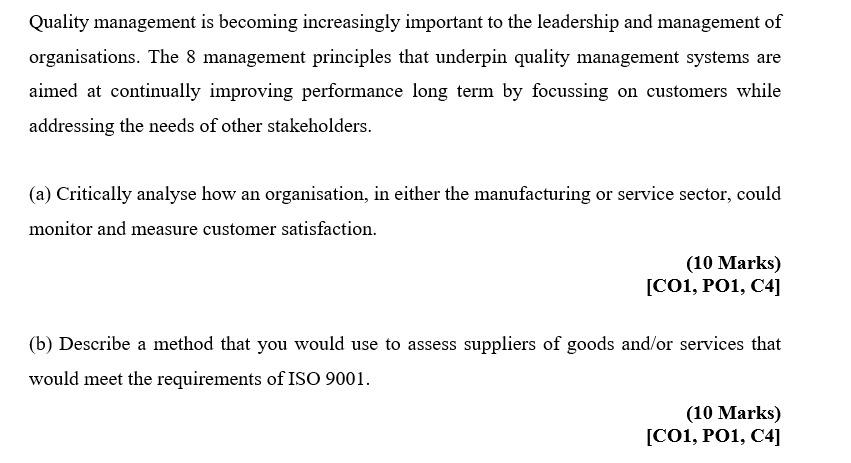 Quality Management Is Becoming Increasingly Important To The Leadership And Management Of Organisations The 8 Managemen 1