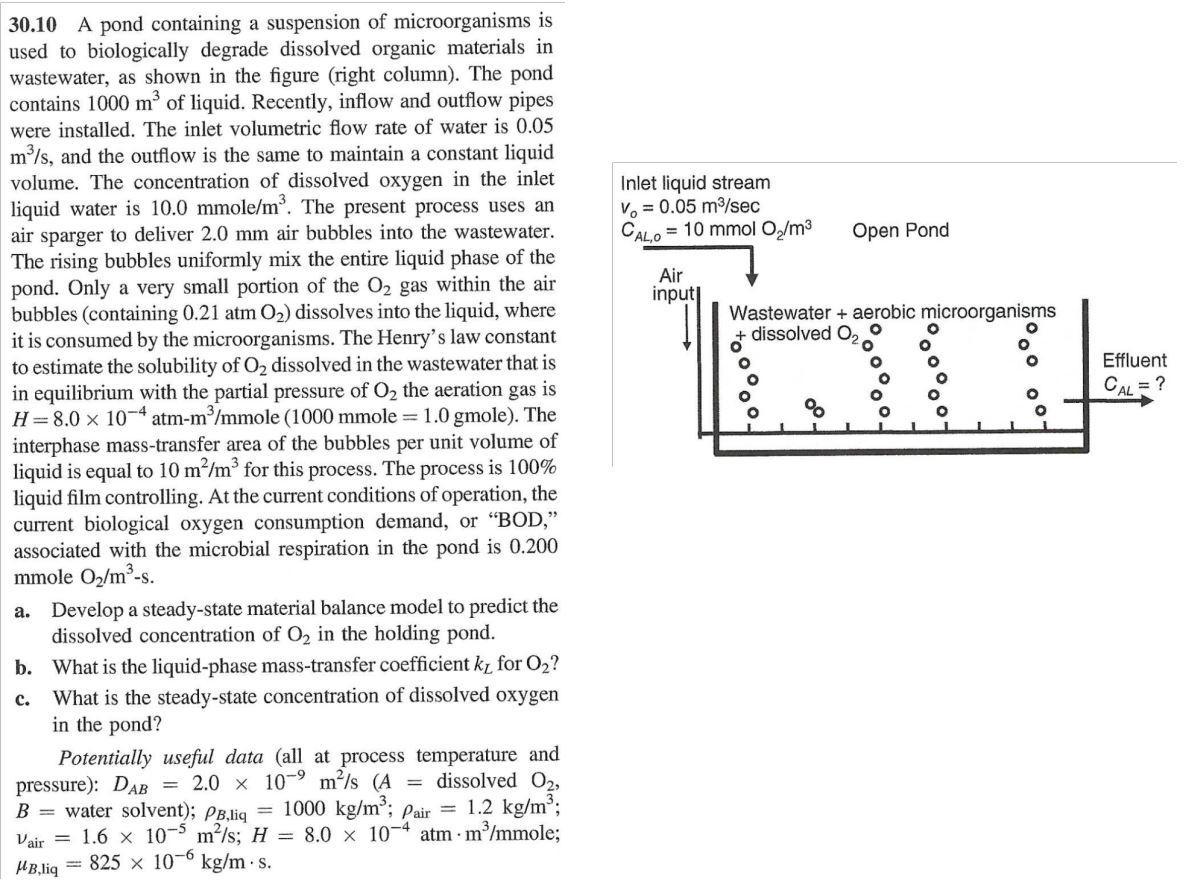 30 10 A Pond Containing A Suspension Of Microorganisms Is Used To Biologically Degrade Dissolved Organic Materials In Wa 1