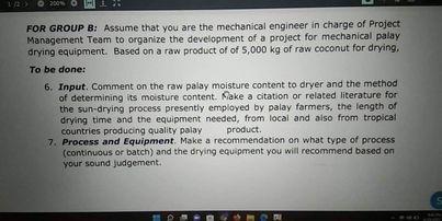 For Group B Assume That You Are The Mechanical Engineer In Charge Of Project Management Team To Organize The Developmen 1