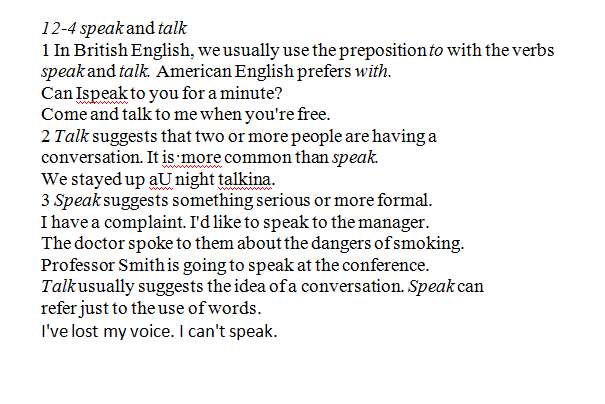 12 4 Speakand Talk 1 In British English We Usually Use The Preposition To With The Verbs Speakand Talk American Englis 1