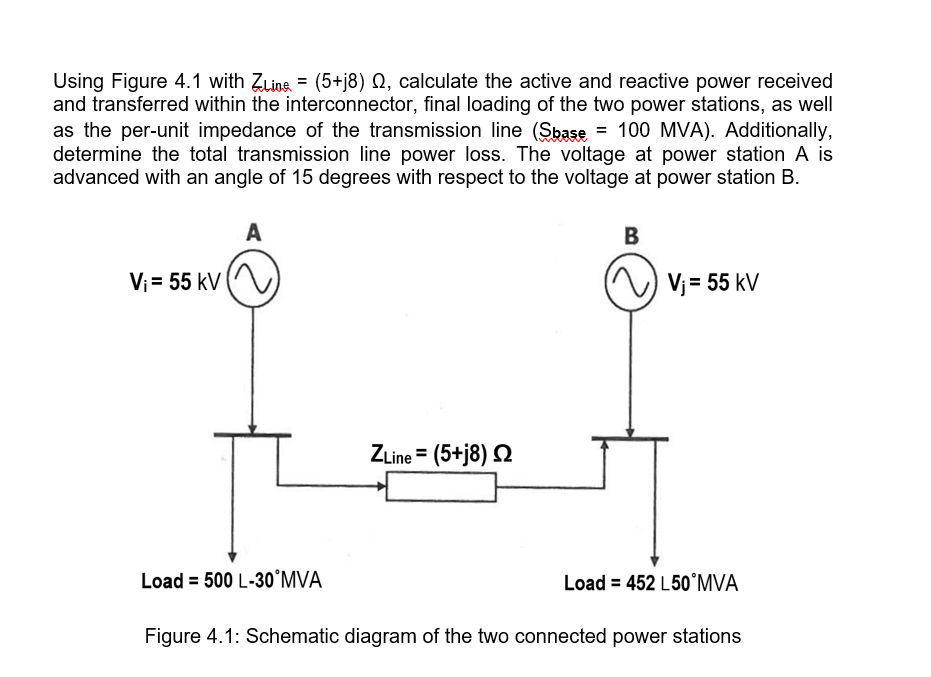 Using Figure 4 1 With Zline 5 J8 Calculate The Active And Reactive Power Received And Transferred Within The Interc 1