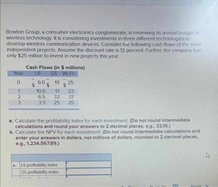 Broxton Group A Consumer Electronics Conglomerate Is Reviewing Its Annual Budget In Wireless Technology It Is Conside 1