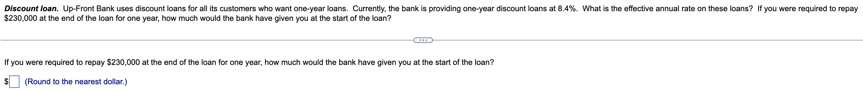 Discount Loan Up Front Bank Uses Discount Loans For All Its Customers Who Want One Year Loans Currently The Bank Is P 1