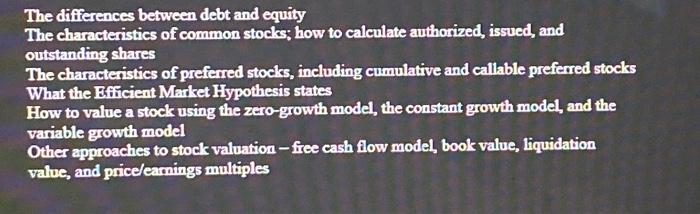 The Differences Between Debt And Equity The Characteristics Of Common Stocks How To Calculate Authorized Issued And O 1