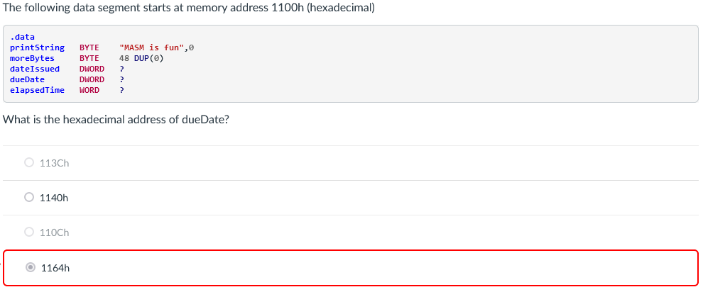 I Am Having Trouble Understanding How The Data Segments Add Up In Relation To The Hex Memory Addresses Please Explain W 2