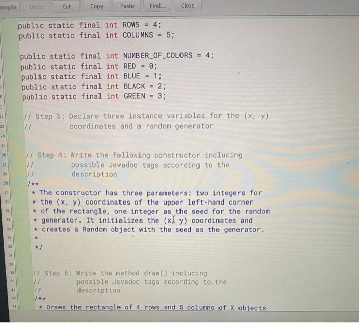 Please Using Java Language No Using Nested Loops For Method Draw Using Independent If Statements In Method Getrandomc 4